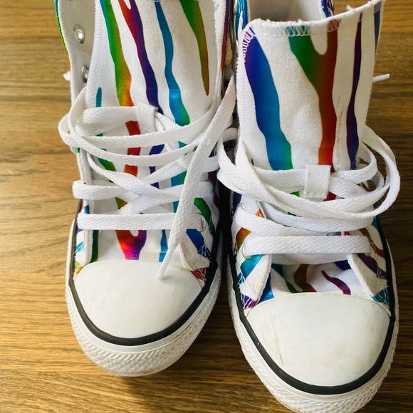 Converse AS CT High Top Sneaker Shoe 667600F Metallic Rainbow Zebra 5Y Junior 3 - Picture 6 of 10